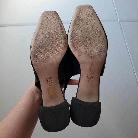 Tory Burch Shoes Womens Size 10 Black Chain Slingback Loafer Block Heel Leather - Picture 8 of 12